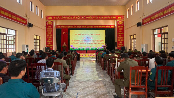 Hội nghị triển khai phương án bảo đảm an ninh, trật tự phục vụ bầu cử trên địa bàn xã Thái Bình