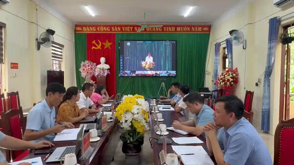 Xã Thái Bình dự hội nghị trực tuyến sơ kết 1 năm vận hành bộ máy của hệ thống chính trị và chính quyền địa phương 2 cấp