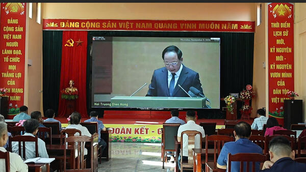 Xã Thái Bình tiếp sóng Hội nghị toàn quốc nghiên cứu, học tập, quán triệt và triển khai thực hiện một số Nghị quyết, Chỉ thị của Bộ Chính trị