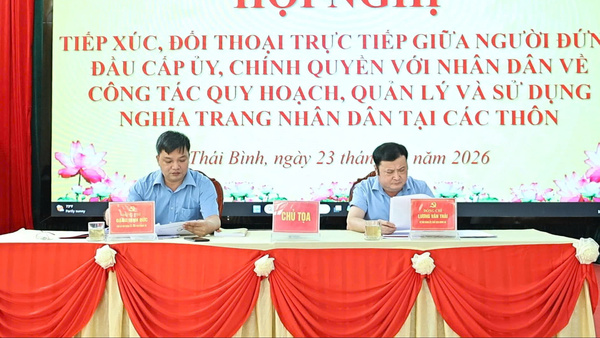Đảng ủy xã Thái Bình tổ chức hội nghị đối thoại trực tiếp với nhân dân về công tác quản lý nghĩa trang