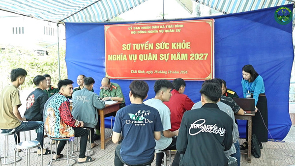 Xã Thái Bình: Tổ chức khám sơ tuyển nghĩa vụ quân sự và nghĩa vụ Công an nhân dân năm 2027