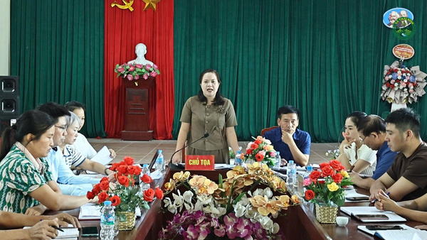 Đoàn giám sát của Ban Thường vụ Đảng ủy xã Thái Bình giám sát tại Chi bộ Bình Nguyên
